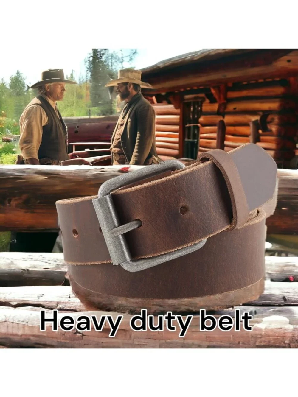 Classic Men's Casual Full Grain Leather Dress Belt - 1.5